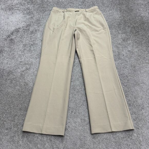 Vintage Y2K Sigrid Olsen Trouser Dress Pants Womens 12 Beige Straight High Rise - Picture 1 of 16
